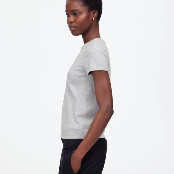 Madewell Essential Slim Tee in Lightweight Cotton in Hthr Medium Grey, Size XXS - Picture 2 of 9